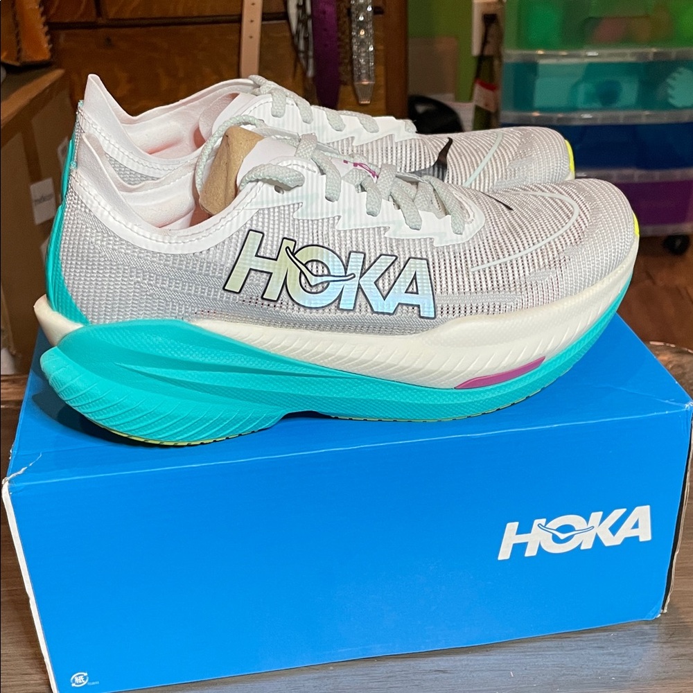Hoka Women's Athletic Shoes - White and Teal